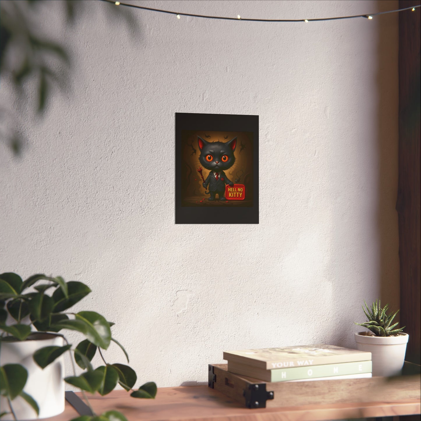 Hell No Kitty™ Fine Art Poster – Anti-Cute Cat Wall Art for Bold Spaces | Unique Decor for Cat Lovers with Attitude
