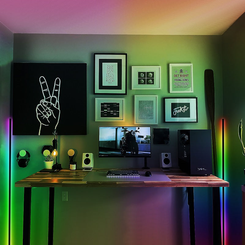 VibeBeam RGB Corner Floor Lamp – Minimalist Light, Maximum Mood