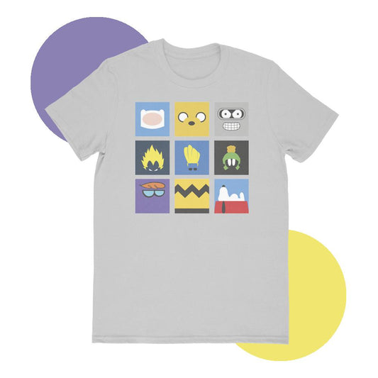 Minimalists Cartoon – Clean Lines Gray Tee Multiple Memories