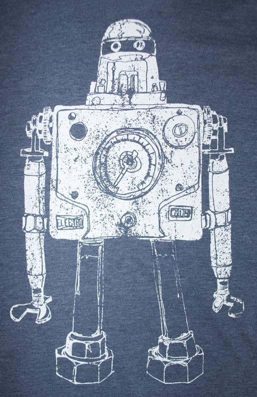 Mr. Roboto Graphic Tee Heather Navy Retro Robot Vibes