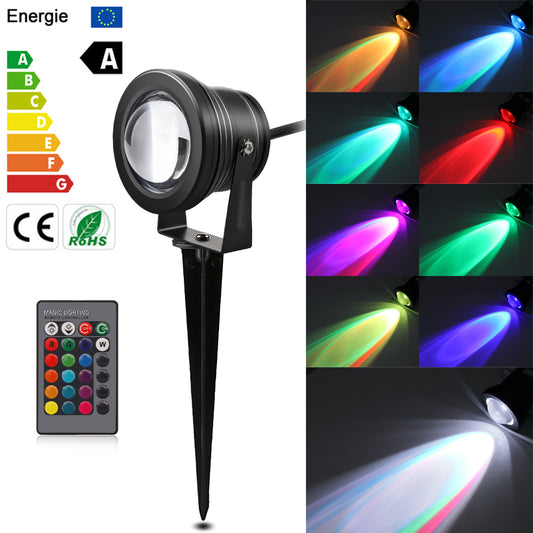 TerraGlow 10W RGB LED Lawn Spotlight with Remote Control