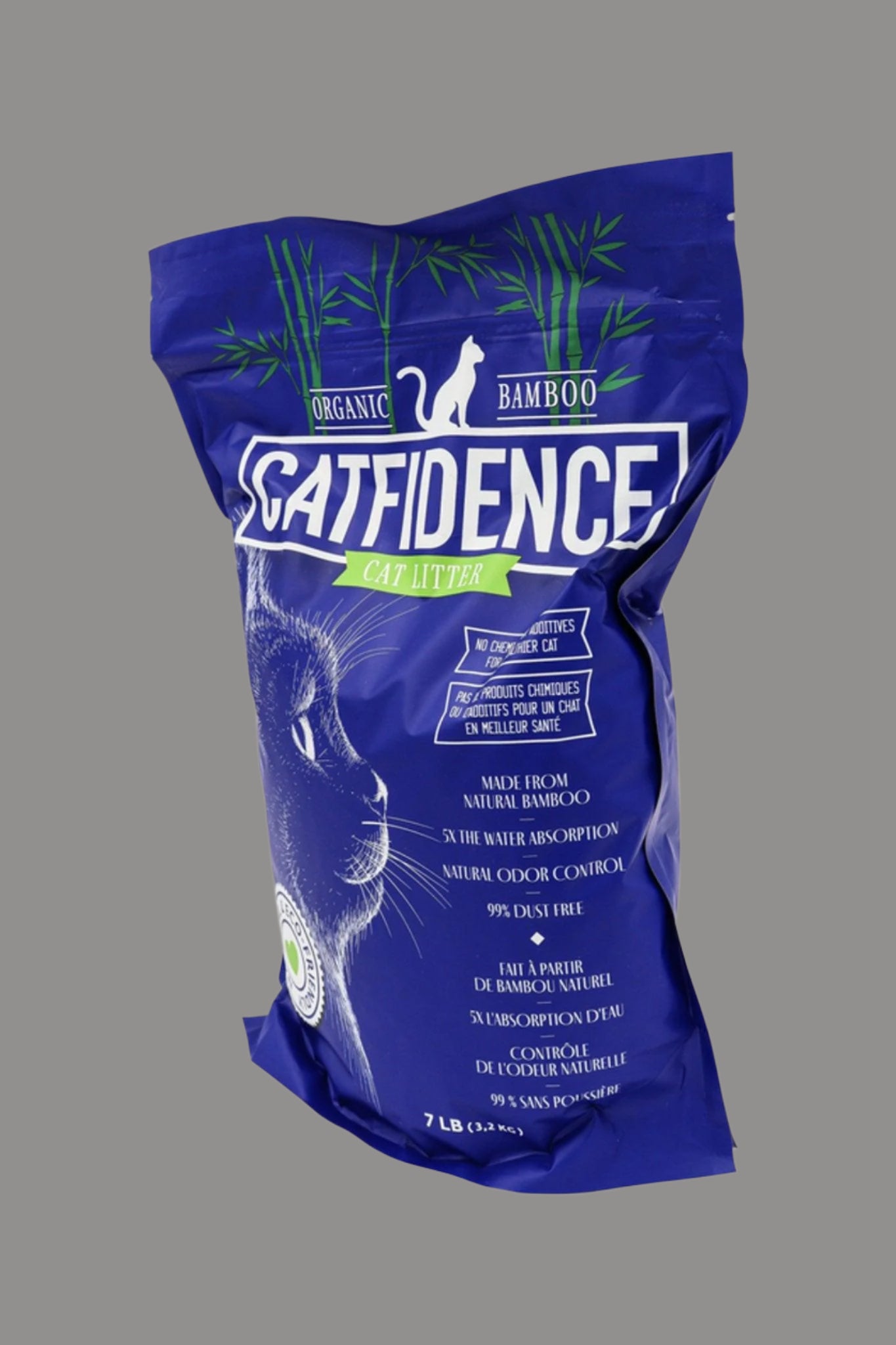 Catfidence bamboo litter packaging on a white background