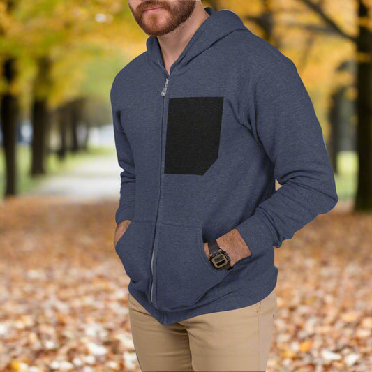 🖤 The Phantom Pocket™ Men's Faux Black Zip Hoodie