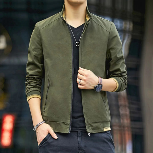 Ironline Men’s Stand Collar Zip-Up Jacket Lightweight Urban Outerwear